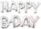 DIWULI Happy B-Day Luftballon Silber, Happy Birthday Folien-Ballons für Geburtstag, Kindergeburtstag Junge Mädchen, Motto-Party, Dekoration