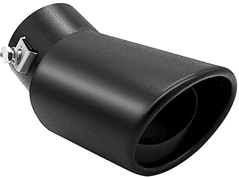 SAHROO Embellecedor de Coche Tubo de Escape 63 Mm Acero Inoxidable Punta de Silenciador Doblada Cola de la Garganta Negro