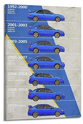JDM Sportwagen-Poster für Subaru Impreza WRX STI-Rennauto-Poster, dekoratives Gemälde, Leinwand, Wand und Kunstbild, modernes Familien-Schlafzimmer, Dekoration, 30 x 45 cm