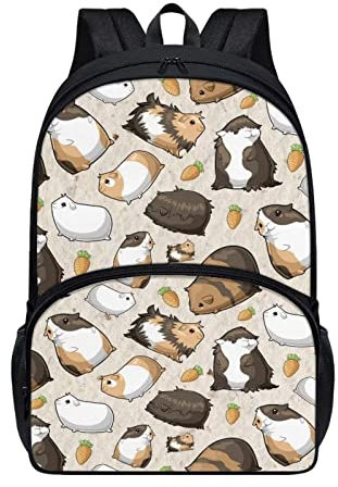 HUIACONG Puzzle Cavy Radish Book Bag for Boys Girls Backpacks Big Capacity Childbag Casual Bagpack for Adult Kids Camping Shoulder Bag with Water Bottle Holder