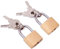 Tradineur - Set de 2 Candados con llaves de reemplazo - Fabricado en Latón y acero - Apto para gabinete, cajones, bicicletas, etc. - 3 x 1,8 x 0,8 cm