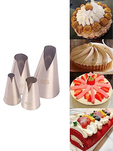Saint Honore Lot de 4 douilles à douille en forme de V Wave pour réaliser vos pâtisseries