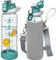 Seekua 0.8l Sport Gourde Verre avec Paille & Heure de Motivation 800ml Bouteille d'eau Verre Réutilisable sans BPA avec Marqueur de Temps