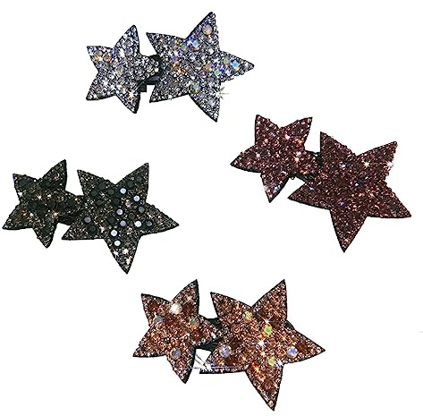 4 Stücke Stern Haarspangen，Crystal Star Haarspange，für den täglichen Gebrauch, Geburtstagsfeiern.