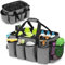 HODRANT Extra-Large Cleaning Caddy Organizer with Sturdy Pad & Handles, Cleaning Tote Bag for Cleaning Products, Cleaning Supplies Storage Bag with Large Capacity for Housekeeping Work & Car, Grey