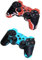 Tiuimk Coque en silicone pour manette sans fil PS2/PS3 Bleu/noir et noir/rouge