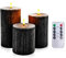 AiiBowy [3er Set Led Kerzen 4/5/6”, Flammenlose Kerzen mit Fernbedienung Timer Funktion Batteriekerzen, Weihnachtskerzen, LED Stabkerzen Home Deko, Wohnzimmer, Outdoor, Geburtstag, Party,(Schwarz)