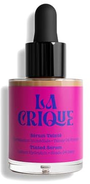La Crique - Getöntes Feuchtigkeitsserum - Feuchtigkeitsspendendes Serum mit Hyaluronsäure - Hauttönung - Leichte Grundlage - 99% Nat. Inh. - Veganes Make-up & Hautpflege - 30ml - 04 Tief