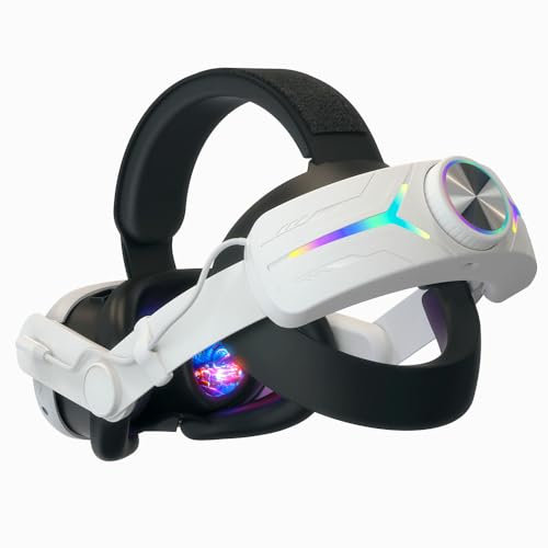 Quest 3 Sangle de tête,Remplacement pour Meta Quest 3 Elit.e Courroie de tête avec Batterie Rechargeable 8000mAh,RGB VR Lunettes Bandeau Ajustable pour réduisant la Pression du Visage