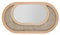 Ostaria Spiegel Luna, oval, Rattan, Leinen