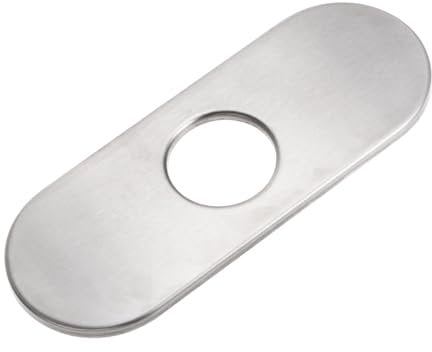 uxcell 6 Inch Hole Cover Deck Plate Escutcheon, Stainless Steel Sink Cover Plate for Bathroom or Kitchen Sink Faucet, Oval Brushed Silver