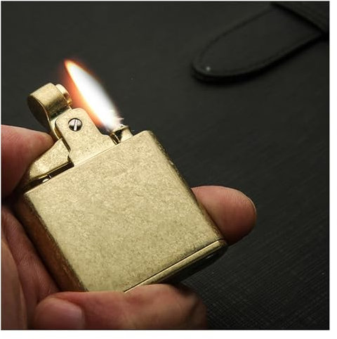 Trench Kerosin Öl Benzin Feuerzeug Feuerstein Rad nachfüllbar Zigarre Zigarette Vintage Metall Winddicht Feuerzeug (Color : Gold)