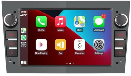 Autoradio kompatibel mit drahtlosen Carplay/Android Auto für OPEL Antara Zafira Corsa Vivaro Combo mit Hohe Ausgangsleistung IPS -Touchscreen/Bluetooth/FM/AM/USB Graue Farbe
