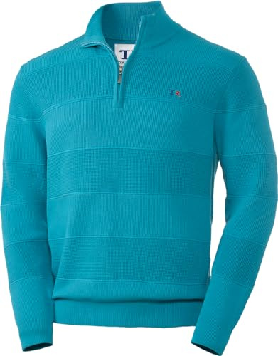 Tom Ramsey Pullover Herren, Strickpullover aus 100% Baumwolle, Troyer Herren mit Stehkragen und Reißverschluss, Pflegeleichtes Sweatshirt, Gr. M – 3XL