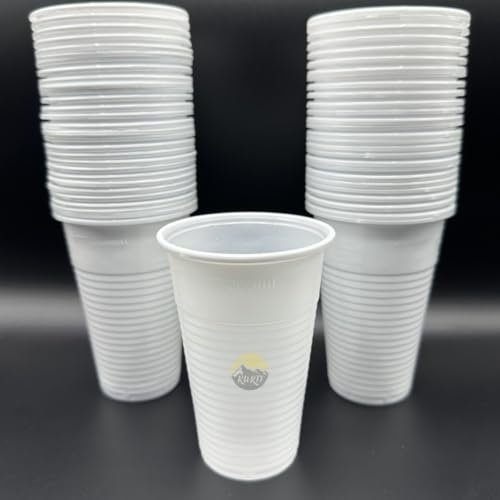 Vasos desechables PP 200ml - vasos de plástico - vaso de cerveza - 500 unidades - blanco - vasos resistentes - polipropileno