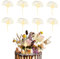 JEKUGOT 8 Pcs Acrylic Gold Ginkgo Leaves Cake Topper, DIY Cake Decoration, Happy Birthday Cake Topper Baking Accessories, Party Supplies Cake Decorating Tools