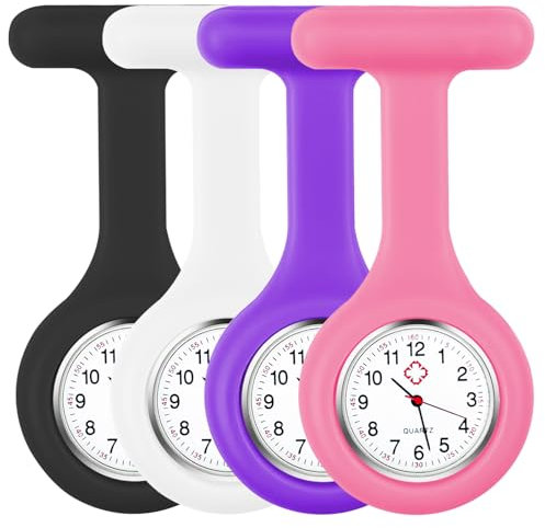 Newaner Infermiere Accessori(4Pcs), Donna Orologio, Infermiera da Taschino per Infermieri, Gadget Infermiera, per Medici e Infermieri Paramedico, Preciso e Facile da Leggere, Facile a Trasportare