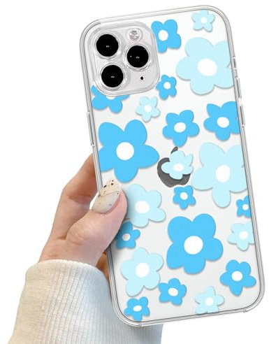 Compatible for iPhone 11 Pro Max Case Cute Clear Flower Floral Color Design for Girls Women, Soft TPU Slim Profile Anti-Slip Protective Phone Girly Case for iPhone 11 Pro Max
