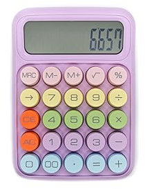 Calculadora electrónica Color Pastel 12 dígitos Pantalla LCD Gran resolución Grandes bonotes para Mayor Comodidad Ideal para el Colegio, Oficina, hogar (Rosa)