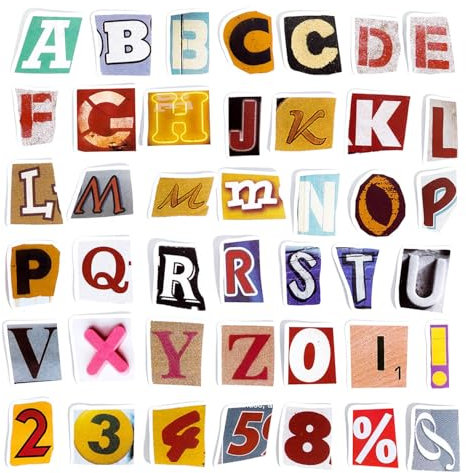 Cipszoely 45 PCS Vintage Letter Stickers, Small Size Scrapbook Stickers DIY Letter Stickers for Scrapbooking, Travel Case, Laptop, Planners, Calendars, Suitcase, Notebooks, Journal