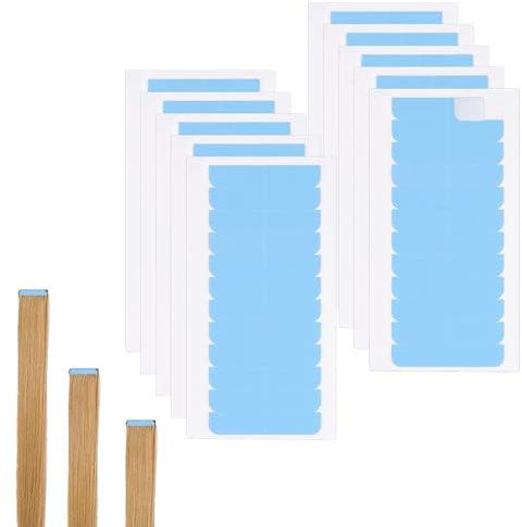 Tape Kleber Extensions, 120 Stück Extensions Klebestreifen 10 * 5.2cm Blau Extension Tape Klebestreifen Hohe Klebekraft Ersatztapes Wasserdicht Perückenband Schweißfes Extension Kleber Tapes