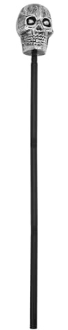 HEMOTON Skull Handle Walking Stick Skull Walking Cane, Halloween Party Theme Party Supplies, Halloween Devil Cosplay Staff Prop Costume Accessories, Halloween Prop Stick Canes