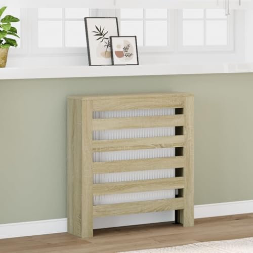 Homgoday Couvercle de radiateur Chêne Sonoma 78x20x82 Bois Multicouche, Meubles Tablette de Stockage Revêtement Couverture pour Radiateur Radiateur Radiateur Tipo852683