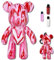 DIY Fluid Bear + Keychain Creativity Paints Set for Home Decor (Red,White,Pink)