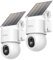 AOSU 3K 5MP Überwachungskamera Aussen Solar Akku, 360° PTZ, 2-in-1 Überwachung und Beleuchtung, AI-Erkennung Person Auto, Haustier, Zaun, Licht- & Tonalarm, 2-Wege-Audio, Farb-Nachtsicht, 2 STK