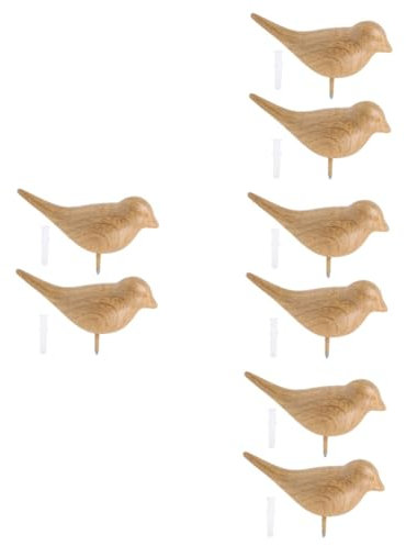 8 ganci da parete a forma di uccellino, appendiabiti, cappelli, portachiavi, in resina e ceramica, per ghirlande, porte, giacche