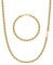 CASSIECA 2Pcs Gold Chains for Men 316L Stainless Steel Mens Rope Chain Mens Link Chain Necklace and Bracelet Set Hip Hop Jewelry Men's Jewellery for Husband Son Boys