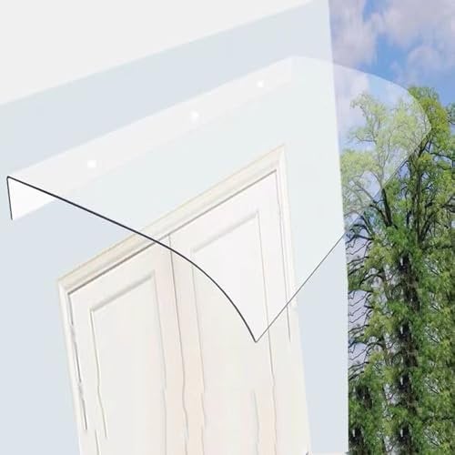 Vordach für Haustür Hauseingang Überdachung 40cm~240cm Polycarbonat Vordach Starke Und Leise Regenfester Transparent, Overhead Tür Markisen für Outdoor Terrasse Garten(50cm*60cm)