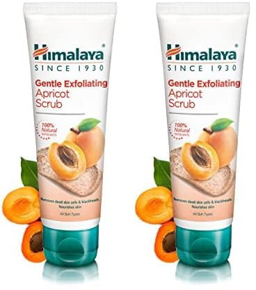 Himalaya Gentle Exfoliating Apricot Scrub Polishes impurities for Clean skin | Moisturizes, relieves and brightens skin | Suitable for all skin types - 75ml Confezione da 2