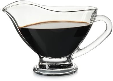 Fox Run Glass Gravy Boat, 9 oz, 270 ml Large Gravy Serving Dish With Handle