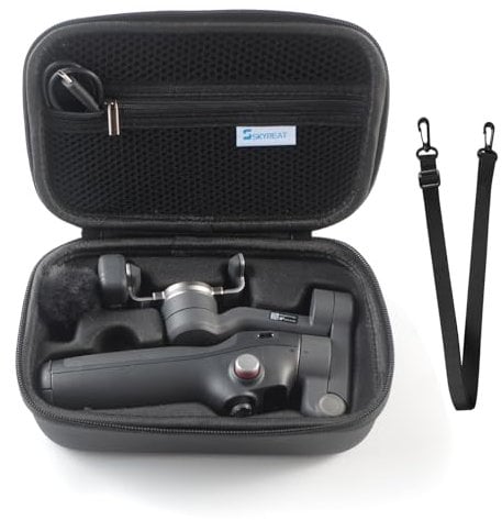 Skyreat Osmo Mobile 7/7P Custodia, PU Pelle Portatile Borsa a Tracolla Borsa Da Viaggio per DJI OSMO Mobile 7/7P Vlog Combo Stabilizzatore Gimbal Accessori, Nero , Osmo Mobile 7/7P Case