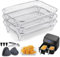 Estante de Acero Inoxidable para Freidora de Aire, MXTIMWAN Rejilla Air Fryer Cuadrada, 3 Piezas Acero Inoxidable Air Fryer Rack, Accesorios Para Freidoras de Aire