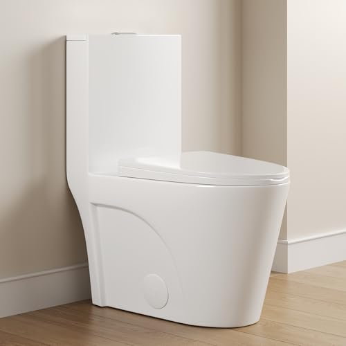 DeerValley Toilettes une pièce, blanc allongé, double chasse d'eau 1,1/1,6 GPF, 30,5 cm