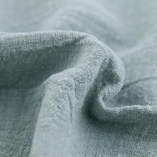YKAFADE 300cm * 135cm Stoff aus Baumwolle und Leinen, Musselin Baumwollstoff Dekostoff Leinenstoff Meterware Nähstoff für DIY Basteln Tischdecken, Kissen Vorhänge Kleidungsdekoration -Hellgrün