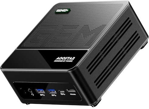 AOOSTAR GEM12+ Barebone Mini PC, AMD Ryzen 7 PRO 8845HS with Radeon 780M Graphics, Mini Computer Supports OCuLink&4-Screen 4K Display, Mini Desktop Computers for Home, Business, Gaming, No RAM/SSD/OS