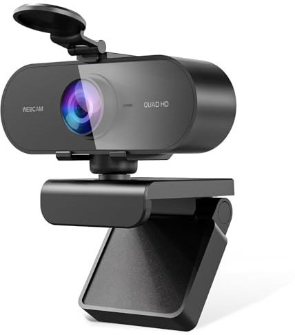 DDKJ Webcam con Microfono-Web CAM 2k HD Autofocus,Camara Webcam para PC/portátil,Camara USB Plug and Play,Camara Ordenador para Windows/MacOS/Linux,para Videoconferencias/Gaming/Conferencias