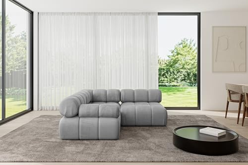 ALTDECOR Modulares Sofa Ecksofa in L-Form Corner modular Sofa Eckcouch Couch Wohnlandschaft Cauchsofa Polstersofa Mende-L1-190x190x70 cm Hellgrau