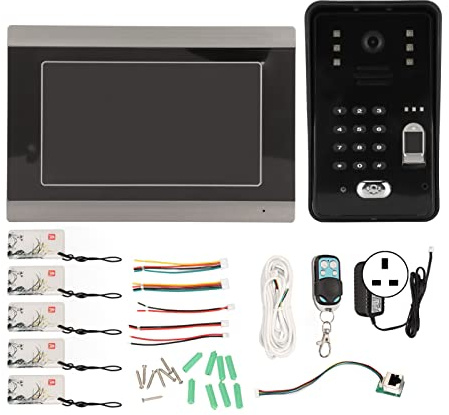 Gearwell Video Doorphone, 7 Inch Wired Smart Doorbell Camera with Night Vision and WiFi, Wide Viewing Angle Touch Control Video Intercom for Home Security