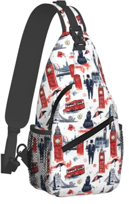 Simple Street Art Print Sling Bag für Herren und Damen, Crossbody-Tasche, Brusttasche, Tagesrucksack, Sling-Rucksack für Reisen, Wandern