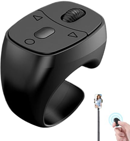 Blůetooth Fernbedienung – Mini Scroll-Controller für Smartphone | EBook-Seitenwechsel, Kurzvideo, Selfie-Trigger, Vlog & Fotos, kompatibel mit iOS/