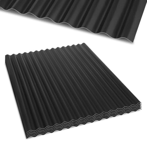 Ollewiellan 8 placas de chapa ondulada para techo, 117 x 93 cm, 1,5 mm, PVC, resistentes a la intemperie, láminas onduladas resistentes a los rayos UV para cocheras, invernaderos, gallineros, color