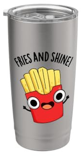 Fries And Shine Divertente Snack Pun Bicchiere termico in acciaio inox doppia parete