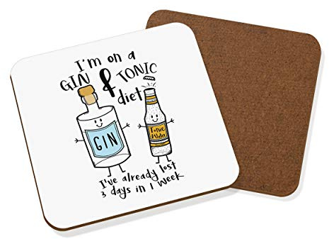 Untersetzer mit Aufschrift I'm On A Gin And Tonic Diet