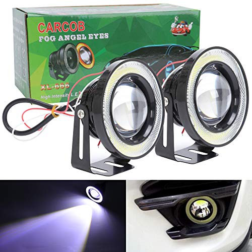 TABEN 3200LM Proyector de 3.5 de Alta Potencia Universal LED Blanco Luz antiniebla COB Blanco Halo Angel Eye Ring DRL Bombillas de conducción DC 12V