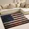 Naanle Teppich mit USA-Flagge im Vintage-Stil, rutschfest, für Wohnzimmer, Esszimmer, Schlafzimmer, Küche, 120 x 160 cm