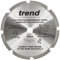 Trend PCD Fibre Cement Circular Saw Blade, 305mm Diameter, 30mm Bore, 8 Teeth, 2.4mm Kerf, +12° Hook, PCD, Coarse Finish, PCD/FSB/3058